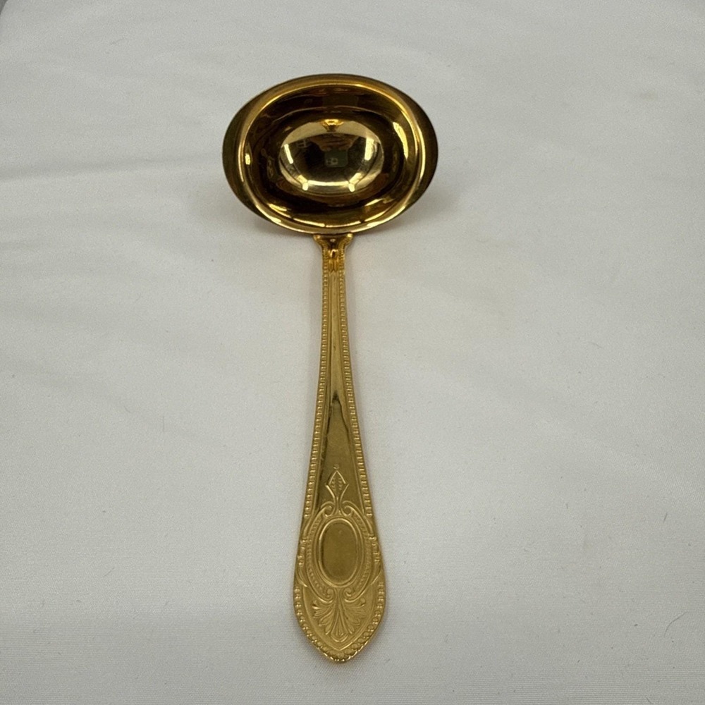 Solingen 18/10 23/24K Gold Plated Hartvergoldet Crown Collection Gravy Ladle